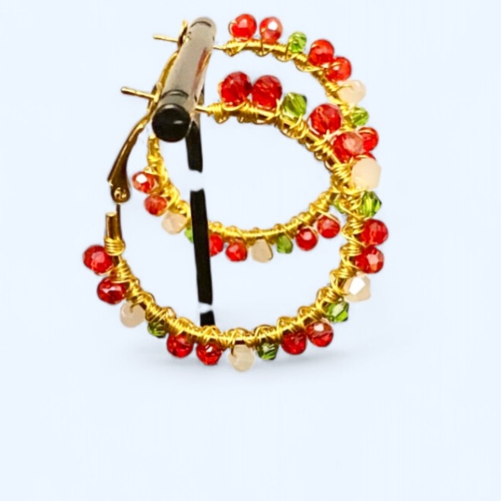 Festive Wired wrapped Hoops  Earrings